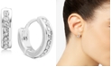Lauren Ralph Lauren Extra-Small Pav&eacute; Huggie Hoop Earrings, 0.44" 
